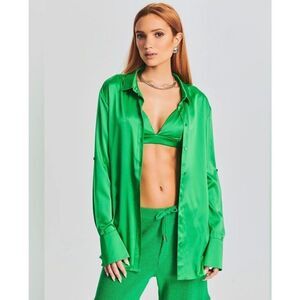 SER.O.YA Karry Silk Shirt in Royal Blue size XXS NWT